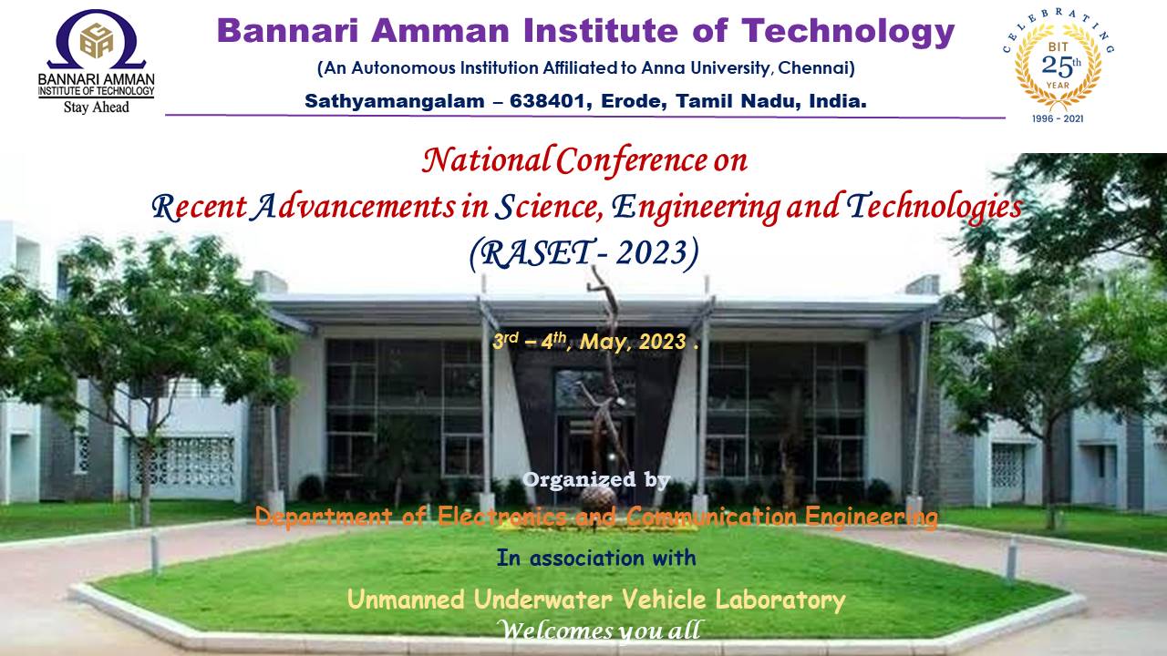 National Conference on Recent Advancements in Science, Engineering and Technologies (RASET 2023)